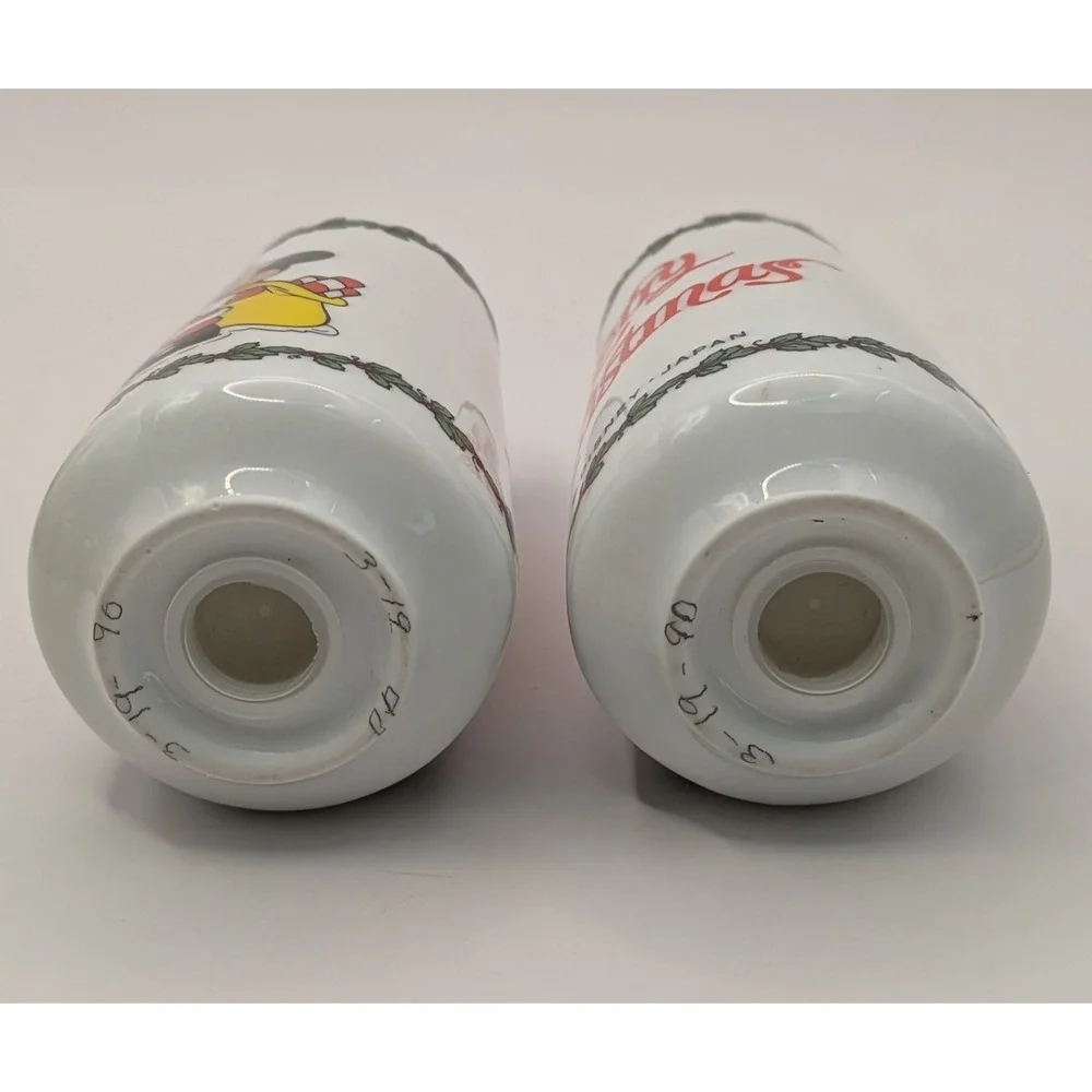 Disney Japan Santa Mickey Mouse Merry Christmas Salt‎ & Pepper Shakers Porcelain